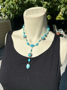 Turquoise Beaded Y-Necklace